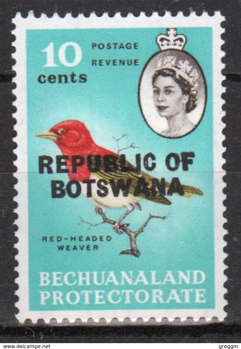 Botswana 10 Cent 1966 Single Bird Stamp Of Bechuanaland Overprinted 'Republic Of Botswana' - Botswana (1966-...)