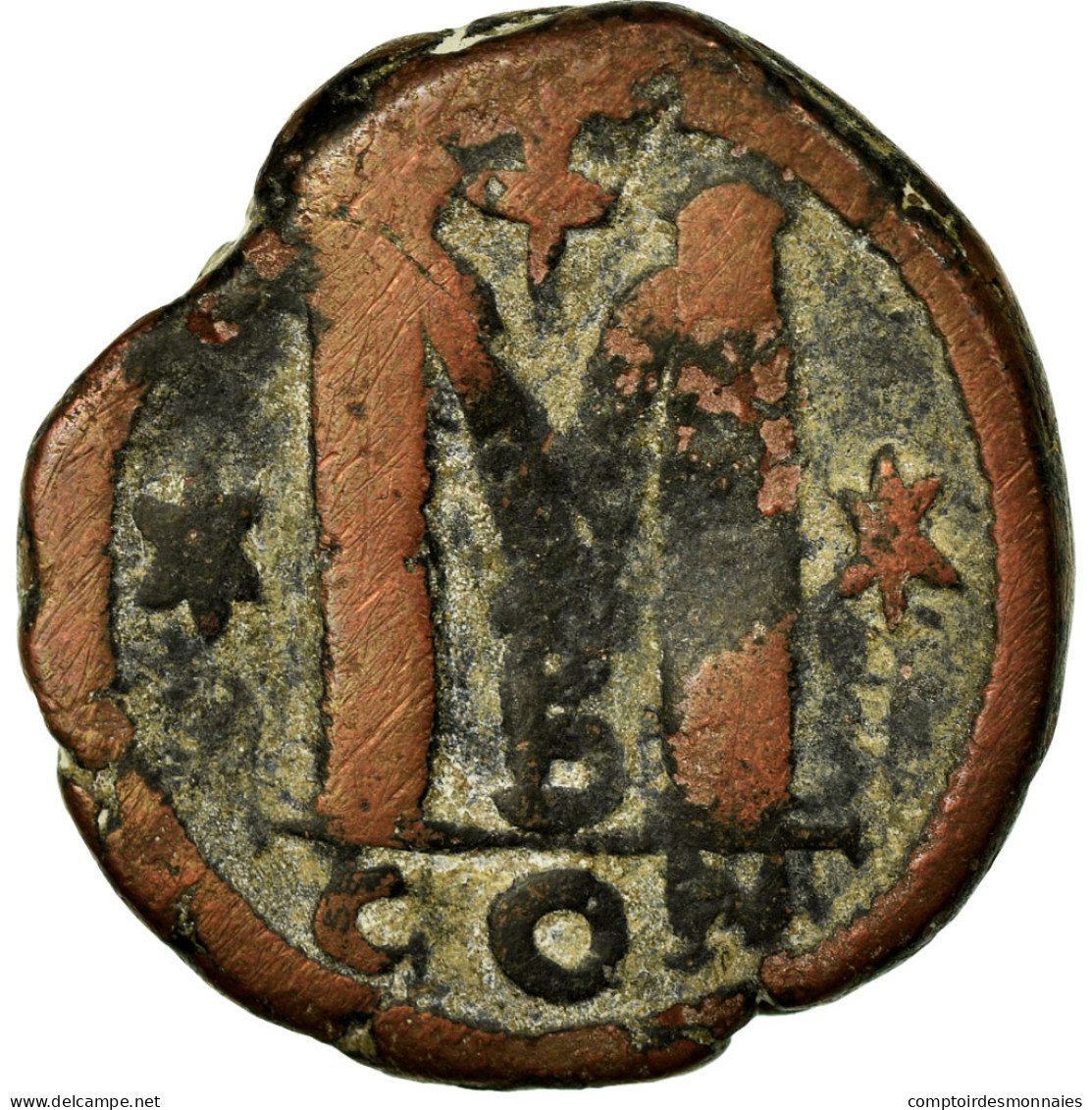 Monnaie, Justin I, Follis, 518-522, Constantinople, TB, Bronze, Sear:62 - Byzantium