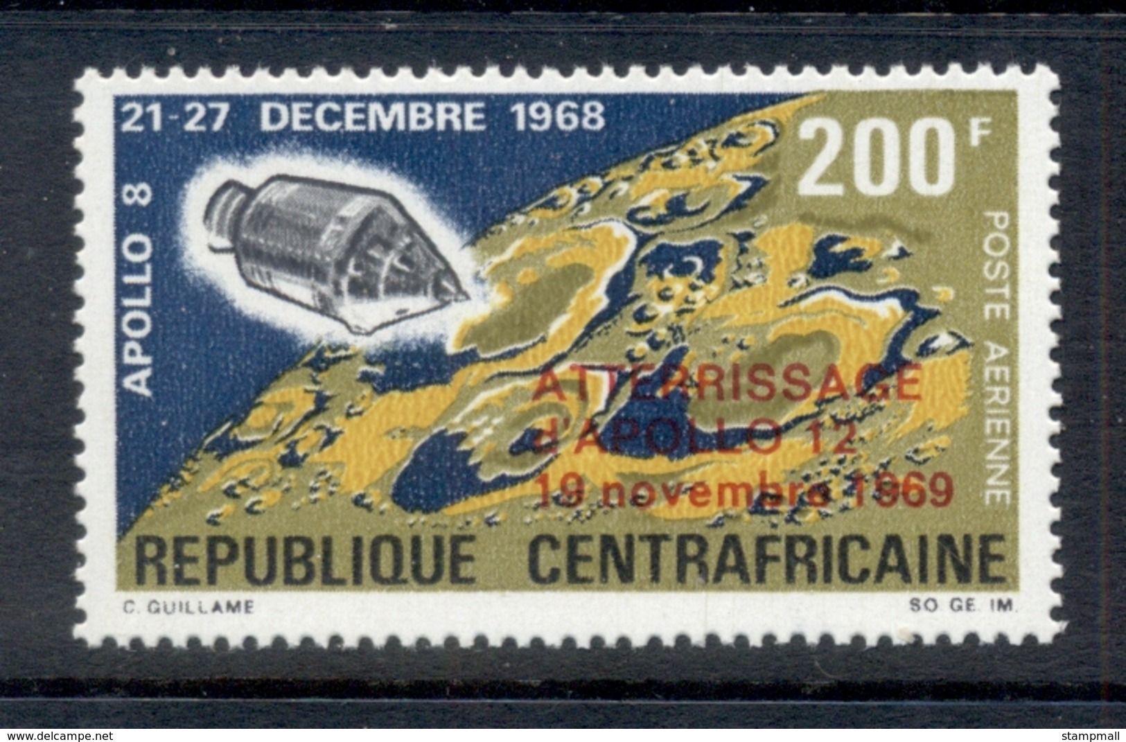 Central African Republic 1970 Apollo 12 Moon Landing Opt MUH - Central African Republic