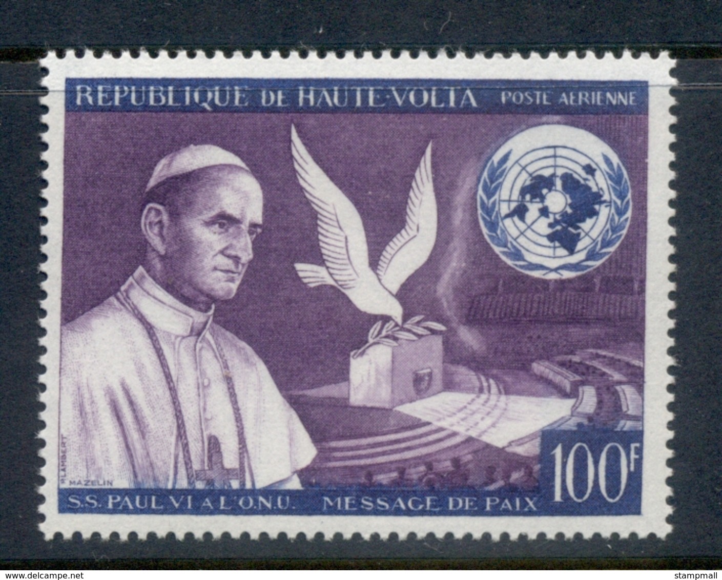 Upper Volta 1966 Pope Paul Vi Peace Appeal MUH - Opper-Volta (1958-1984)