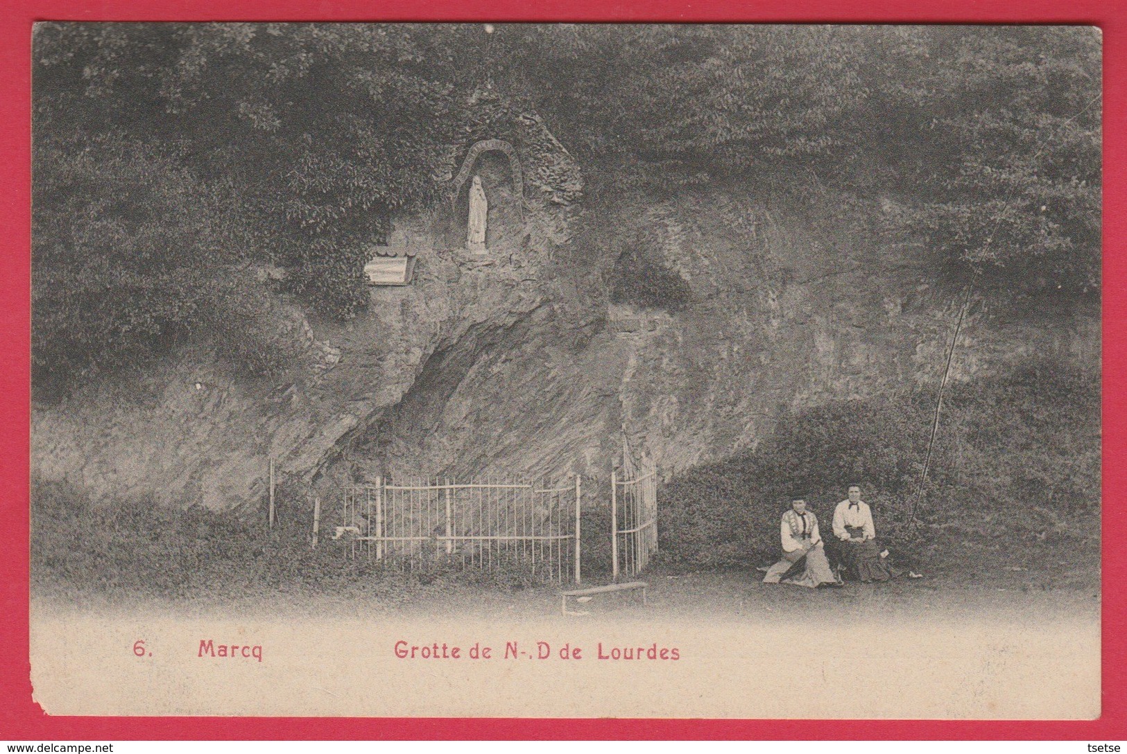 Marcq - Grotte De N-D De Lourdes ...2 Personnages  - 1909 ( Voir Verso ) - Edingen