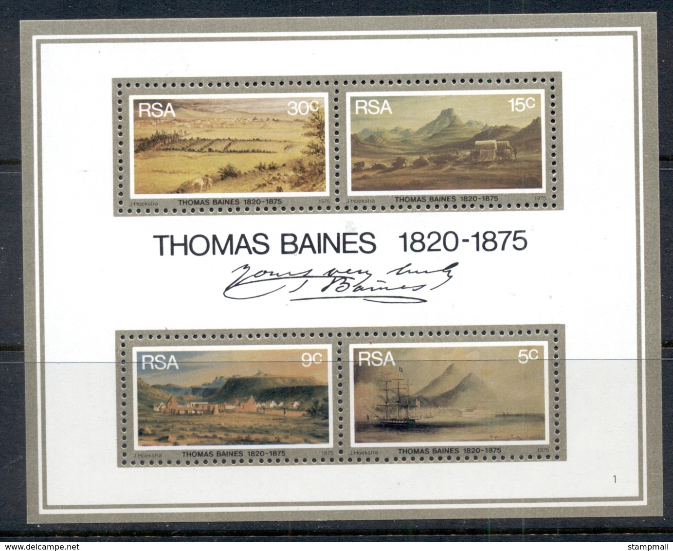 South Africa 1975 Paintings By Thomas Baines Muh - Ongebruikt