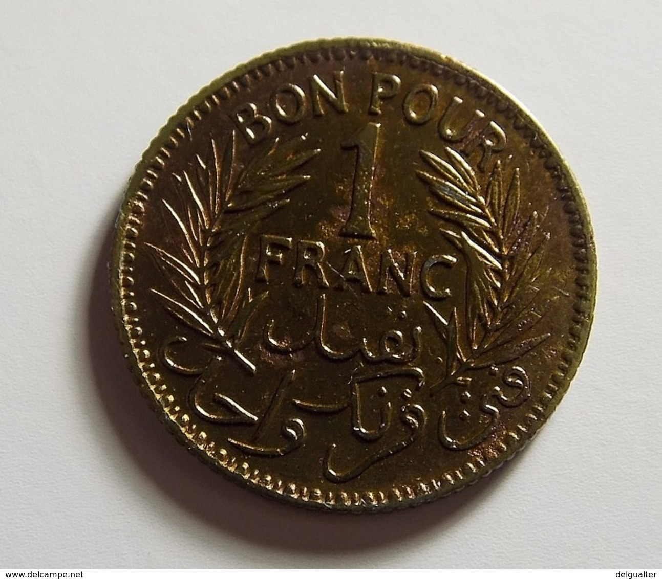 Tunisia 1 Franc 1945 Varnished - Tunisia