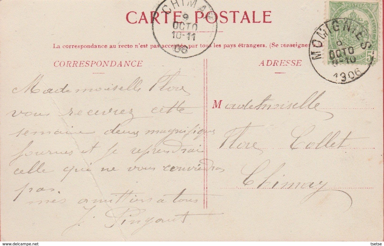 Momignies - Une Visite à La Douane ... éditeur Au Verso - 1907 ( Voir Verso ) - Momignies