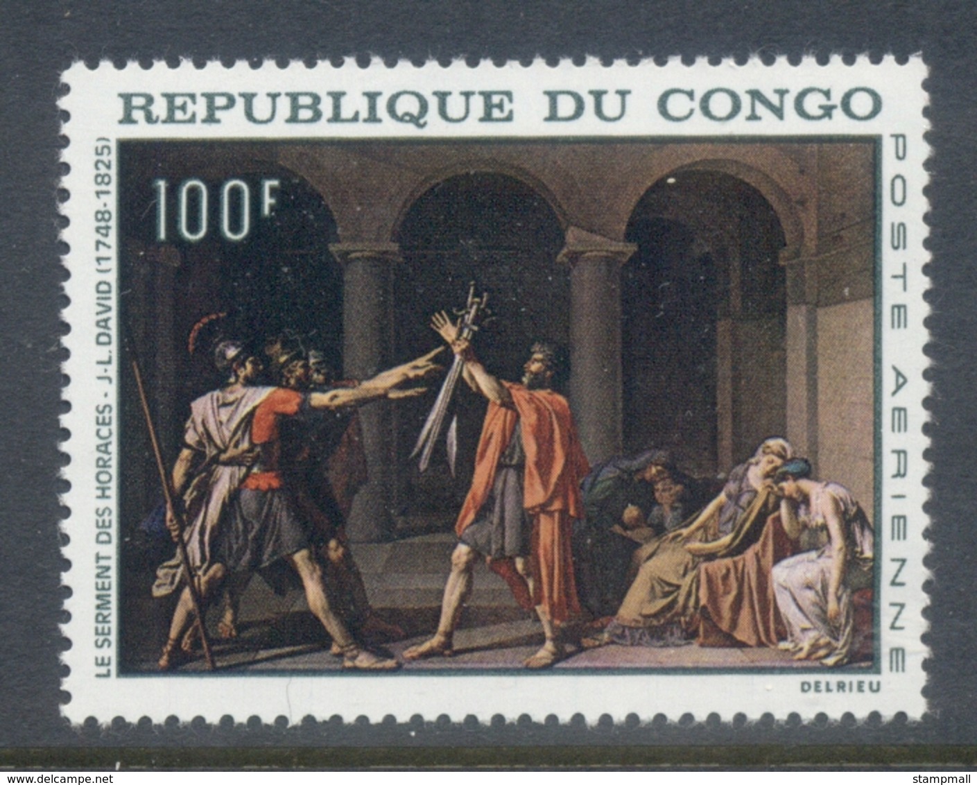 Congo PR 1968 Paintings 100f Oath Of The Horatii MUH - Mint/hinged