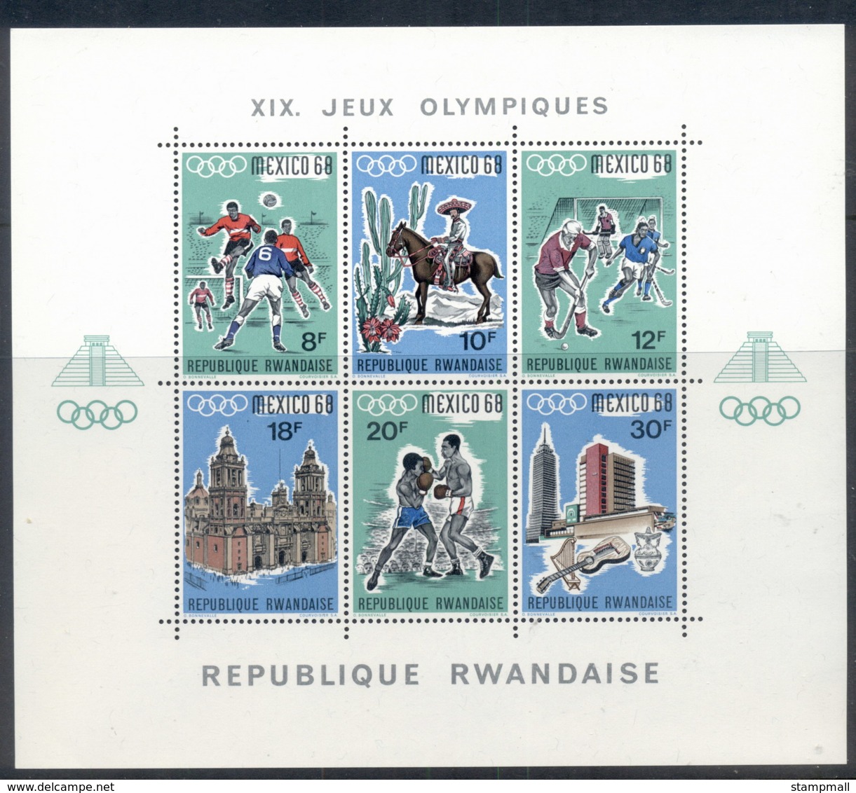 Rwanda 1967 Summer Olympics Mexico City MS MUH - Unused Stamps