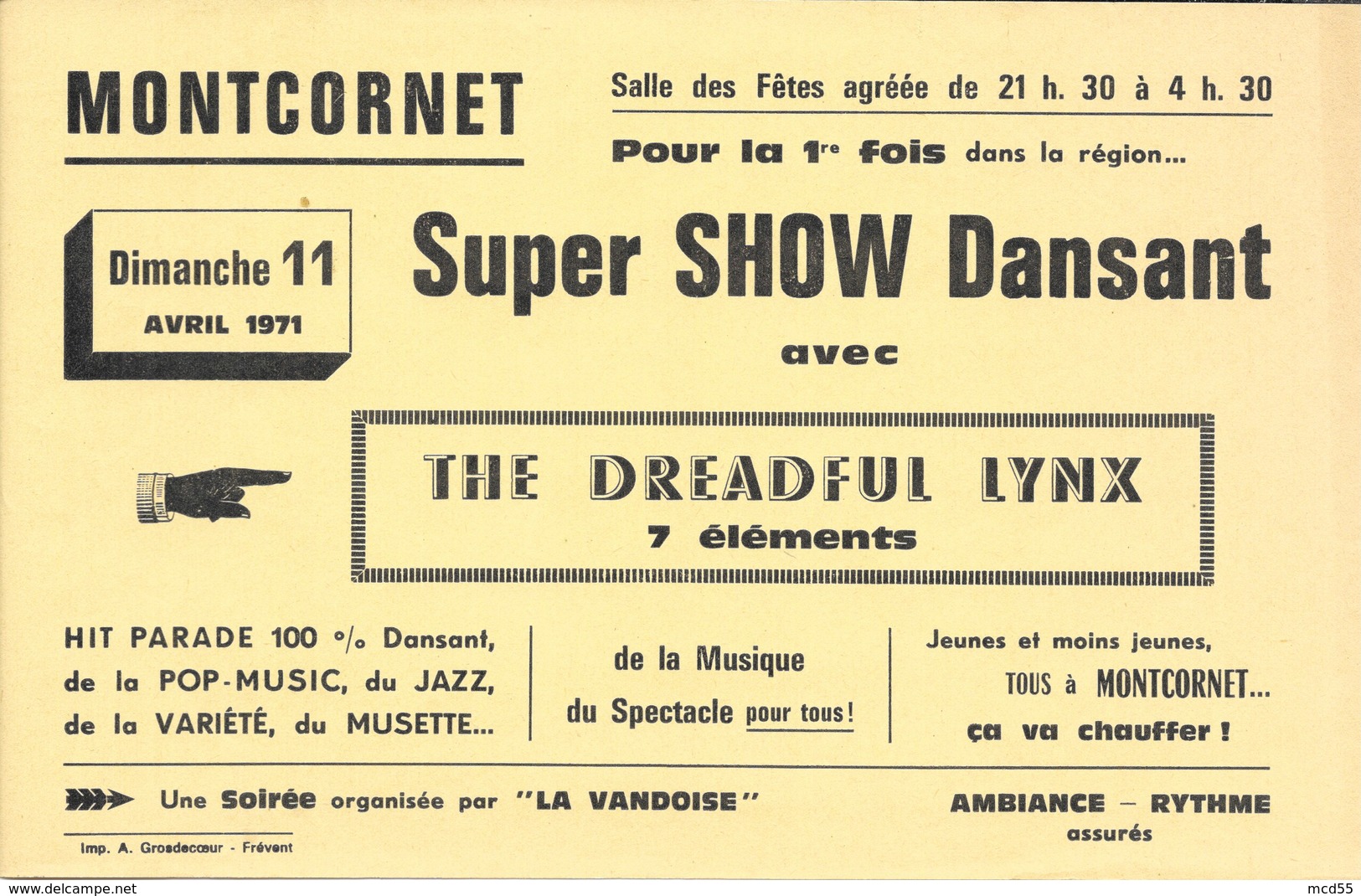 MONTCORNET (02-Aisne) La Vandoise Vous Invite à Vous Amuser En 1971 - Autres & Non Classés