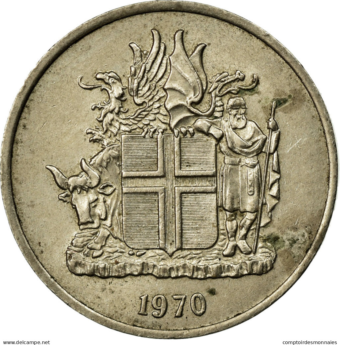 Monnaie, Iceland, 5 Kronur, 1970, TB+, Copper-nickel, KM:18 - Islande