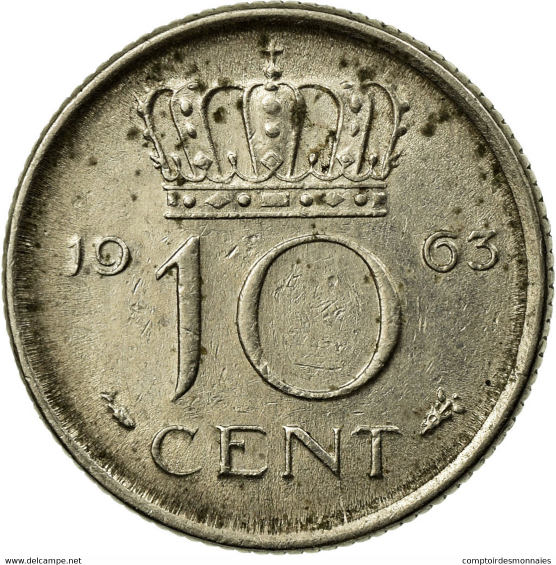 Monnaie, Pays-Bas, Juliana, 10 Cents, 1963, TB+, Nickel, KM:182 - 1948-1980 : Juliana