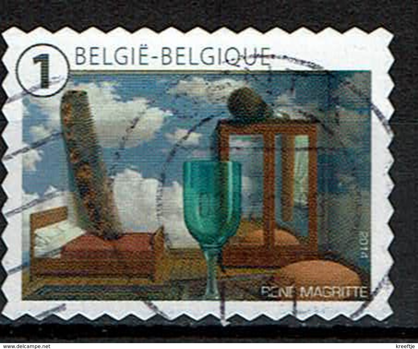 Postzegel Uit Boekje René Magritte Uit 2014 (OBP 4438 ) - Oblitérés