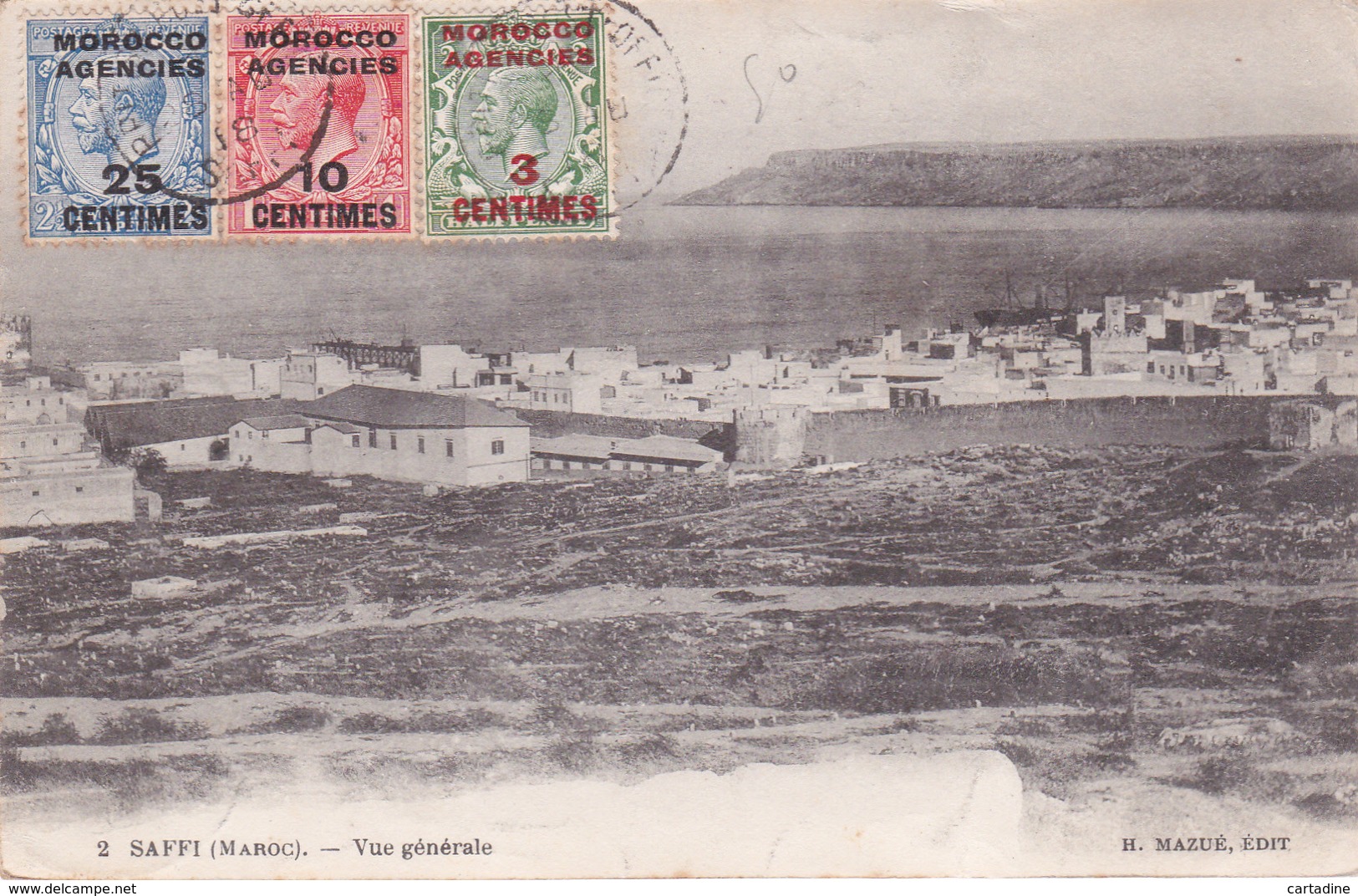 CPA Occupation Maroc Par La Grande-Bretagne -  1914 - Saffi - Vue Générale - Edit. H. Mazué - Recommandé - Beaux Cachets - Autres & Non Classés