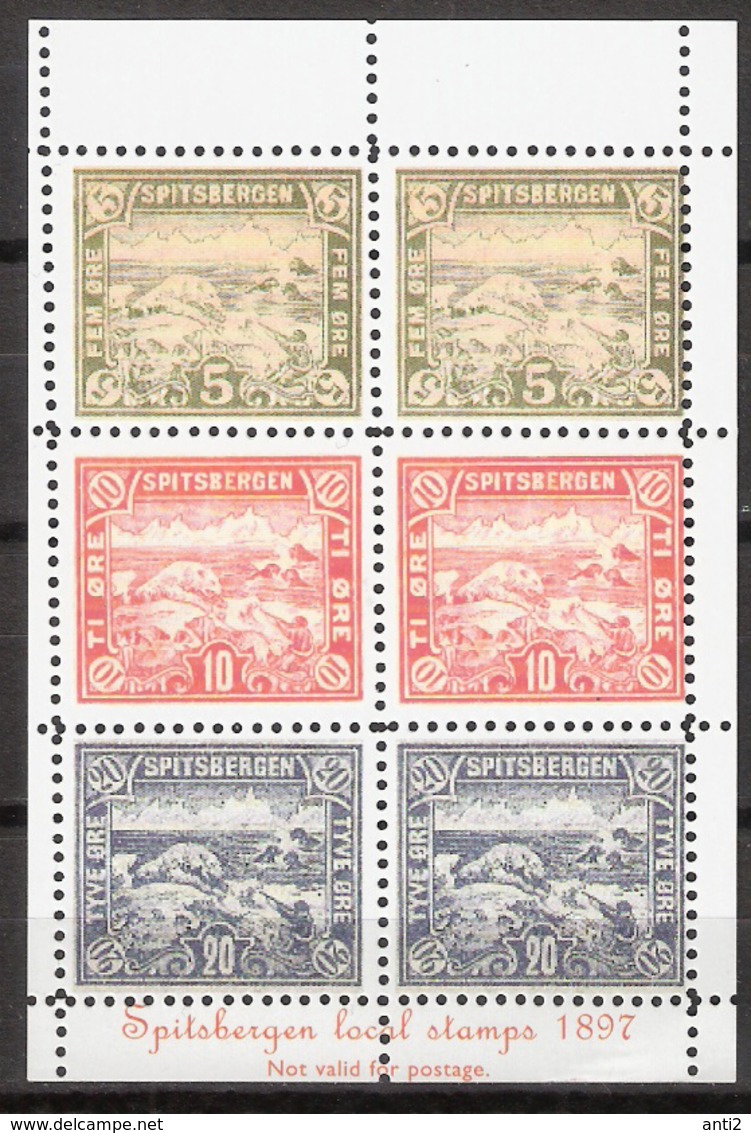 Norway Souvenir Sheet Spitsbergen Local Stamps 1897 In Minisheet, Not Valid For Postage - Ortsausgaben