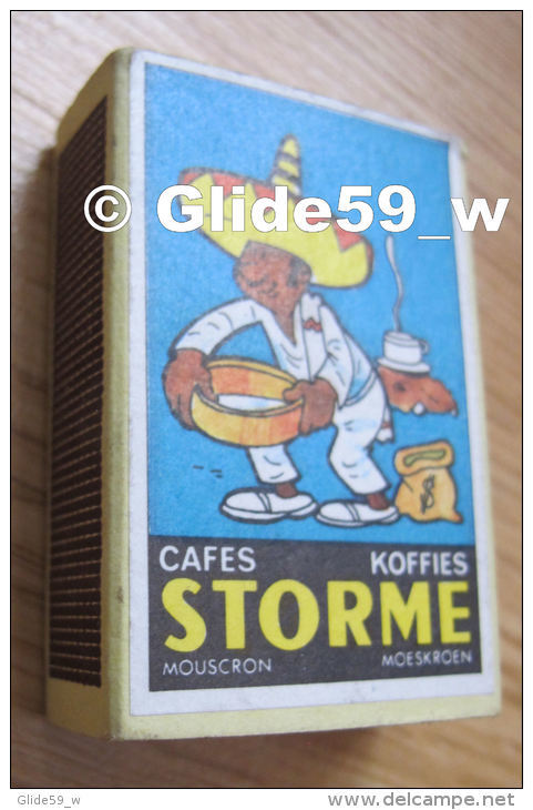 Boîte D'allumettes - Cafés - Koffies - STORME - Mouscron - Moeskroen - Mexicain Chercheur D'Or (pleine) - Boites D'allumettes