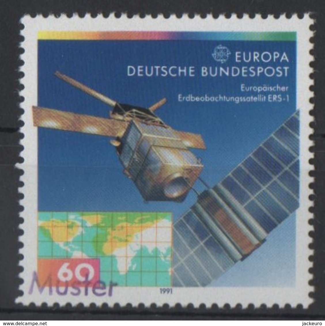 Allemagne Europa 1991 Timbre Spécimen (Muster - Muestra) Satellite ERS 1  TTB - 1991