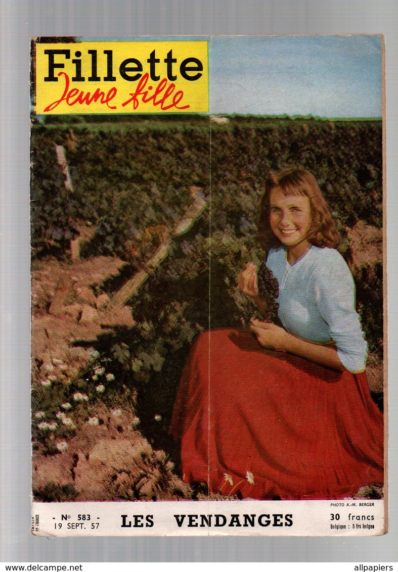 Fillette Jeune Fille N°583 Les Vendanges - Roman-photos La Jeune Fille De Marly - Rentrée 1957 - Fillette