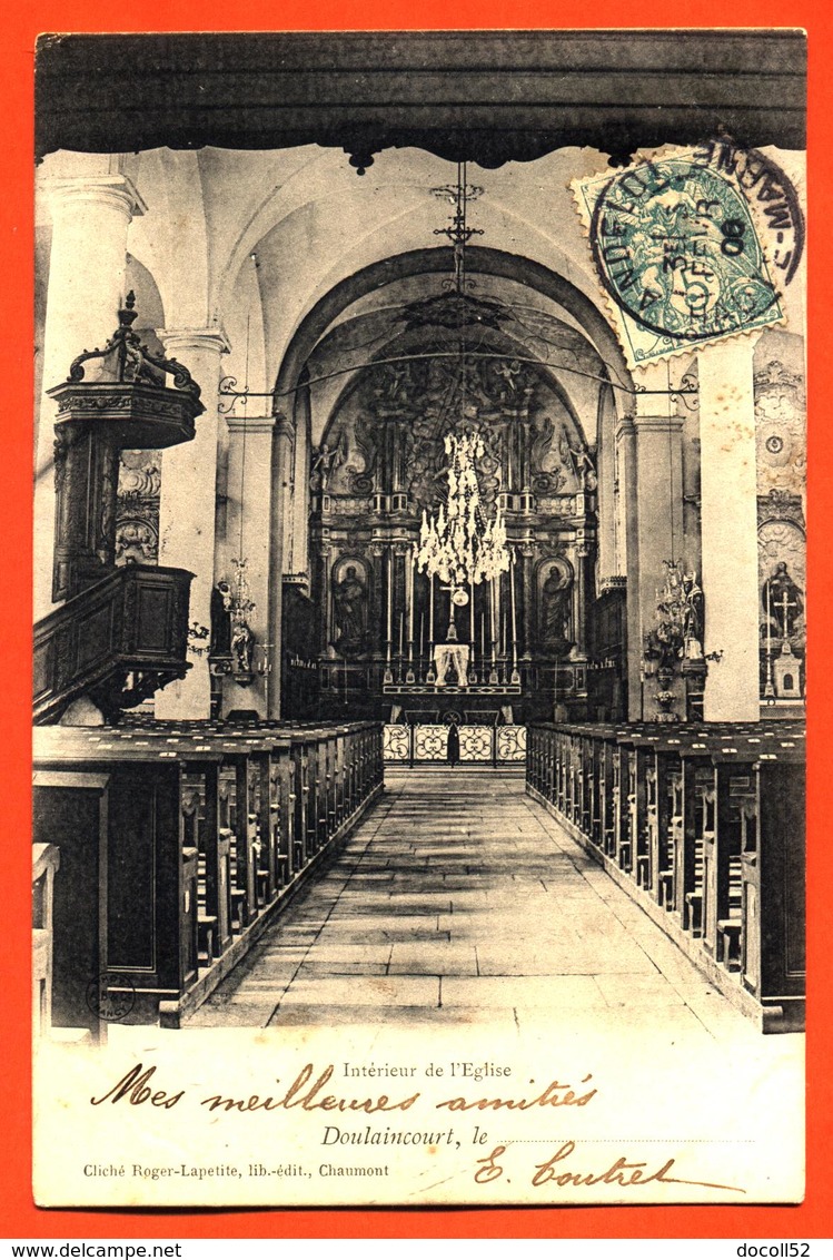 CPA 52 Doulaincourt " Intérieur De L'église " Carte Precurseur - Doulaincourt