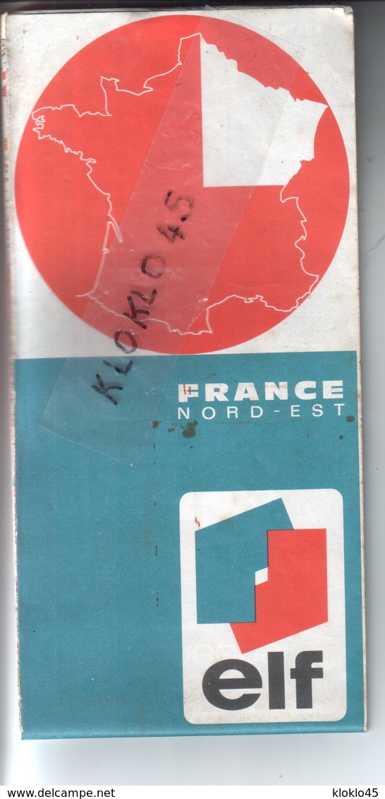 Carte Routière Publicité Elf - FRANCE NORD EST - Cachet Tampon LE FROID MONTARGOIS L. LAURENT - CALTEX - Cartes Routières