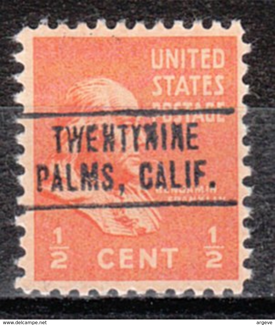 USA Precancel Vorausentwertung Preo, Locals California, Twentynine Palms 749 - Vorausentwertungen