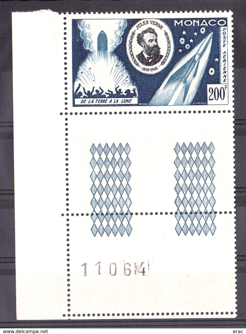 Monaco - 1955 - PA N° 60 - Neuf ** - Bord De Feuille - Jules Verne - Airmail