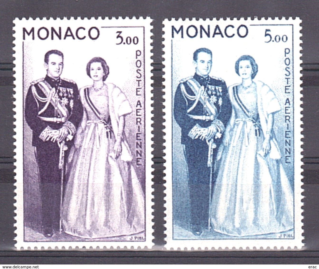 Monaco - 1960/61 - PA N° 74 Et 76 - Neufs ** - Couple Princier - Airmail