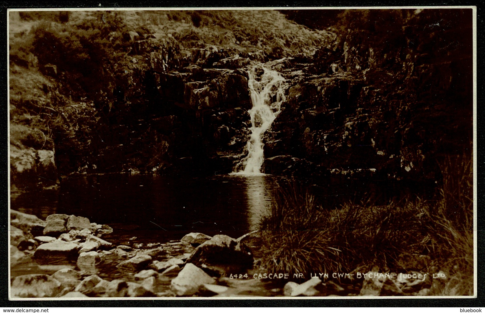 Ref 1268 - Judges Real Photo Postcard - Cascade Near Llyn Cwm Bychan - Montgomeryshire Wales - Montgomeryshire