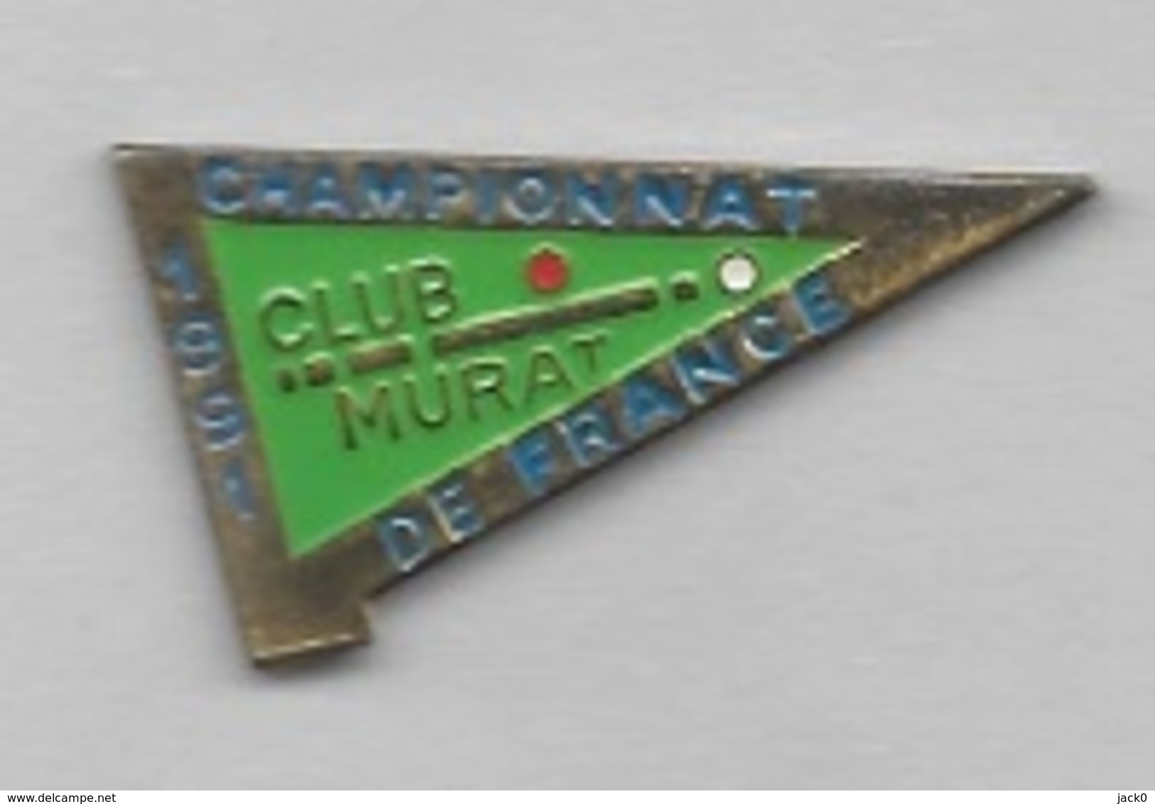 Pin's  Sport  Billard, CLUB  MURAT, CHAMPIONNAT  DE  FRANCE  1991  à  MURAT  ( 15 ) - Billard