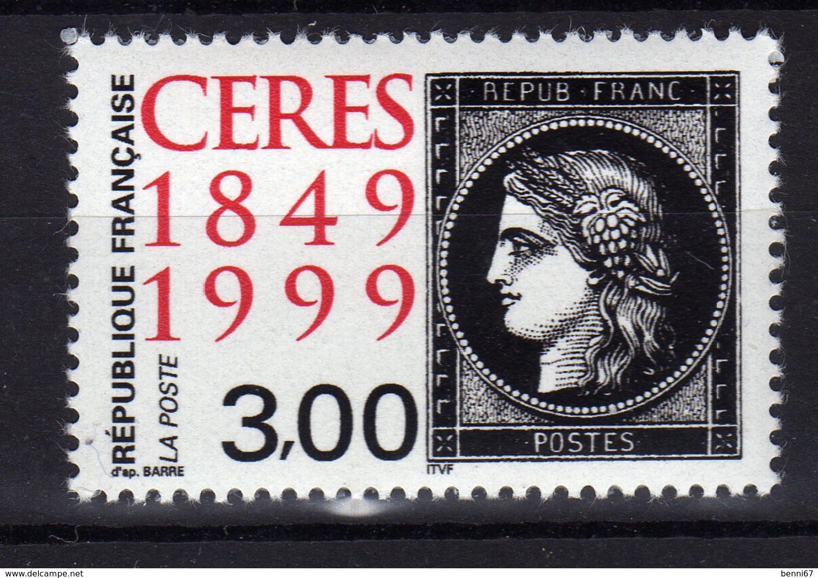 FRANCE 1999 Cérès Noir Yv 3211 MNH ** - Neufs