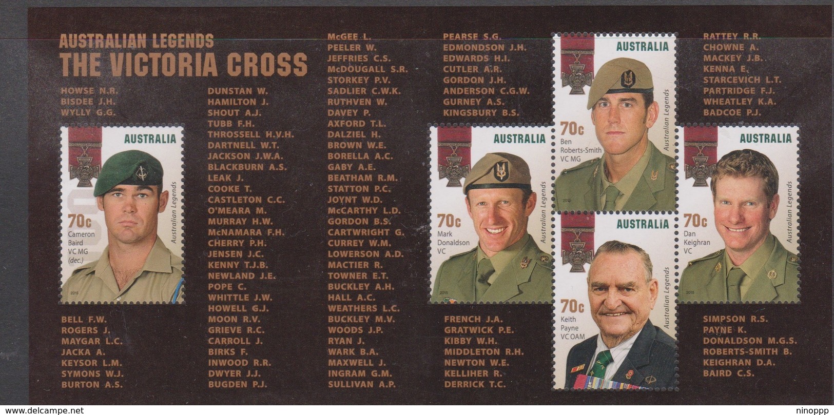 Australia ASC 3266MS 2015 Australian Victoria Cross Legends, Miniature Sheet,mint Never Hinged, - Nuovi