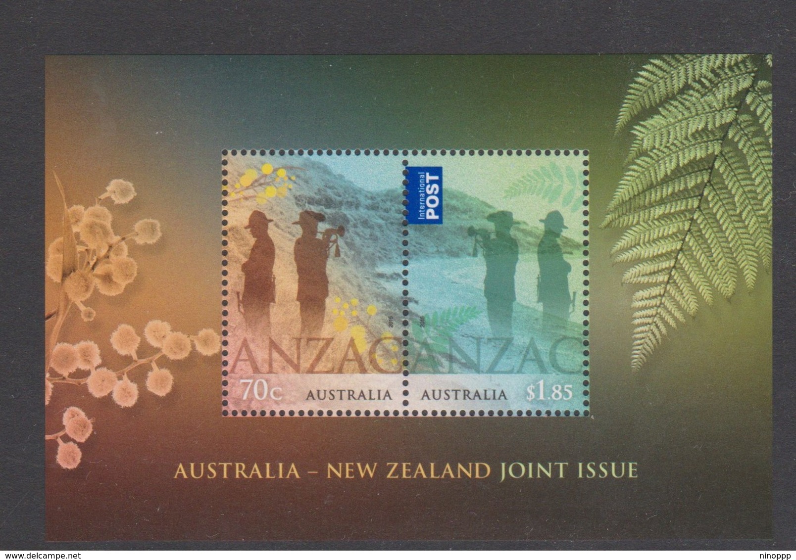 Australia ASC 3289MS 2015 ANZAC Australia -New Zealanda Joint Issue, Miniature Sheet,mint Never Hinged - Mint Stamps