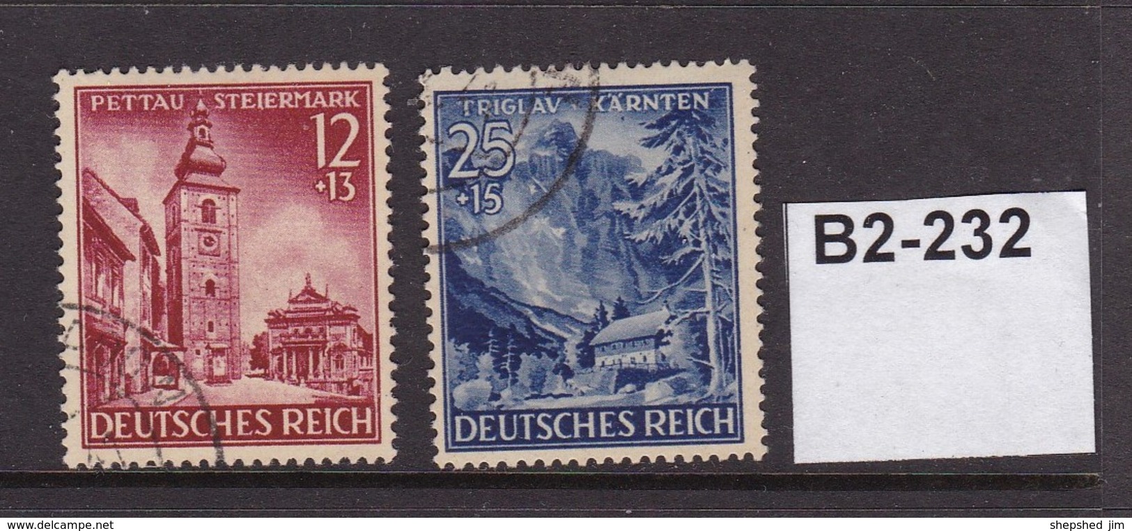 Germany 1941 Annexation Of Northern Slovenia, 12+13pf And 25+15pf - Used Stamps