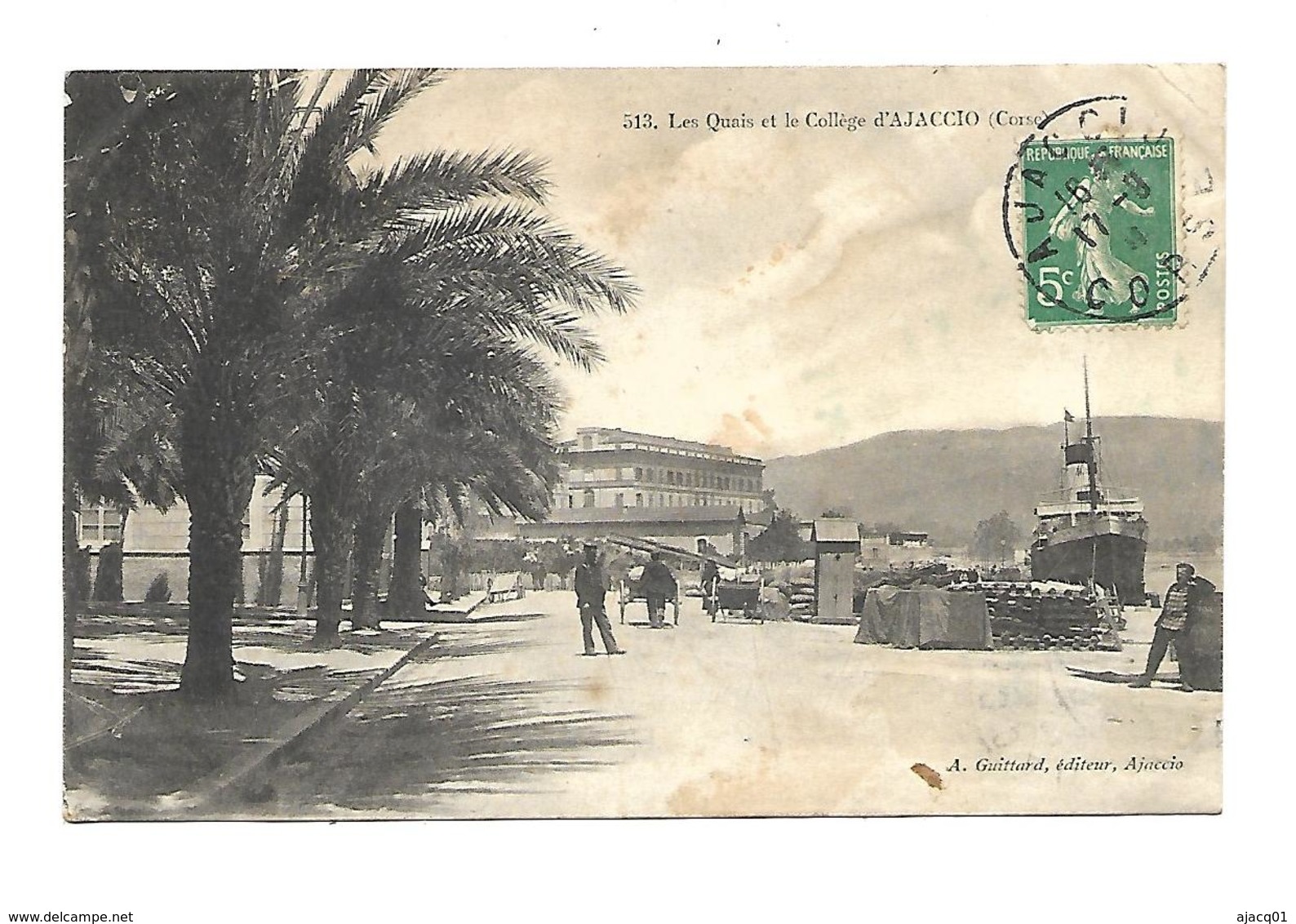 20 Ajaccio  Les Quais Et  Le  College 1910 - Ajaccio