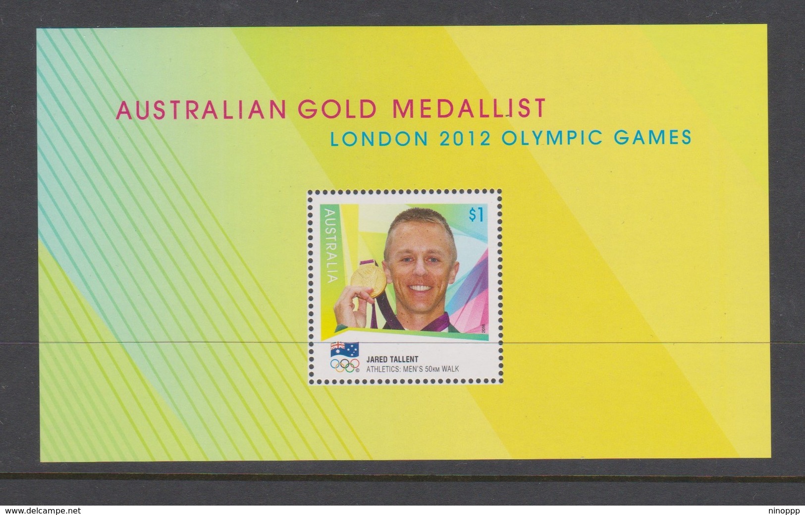 Australia ASC 3408MS 2016 Gold Medallist Jared Tallent, Miniature Sheet,mint Never Hinged - Ungebraucht