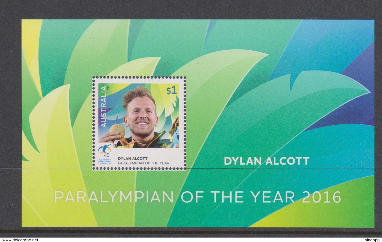Australia ASC 3448MS 2016 Paralympian Of The Year Dylan Alcott, Miniature Sheet,mint Never Hinged - Mint Stamps