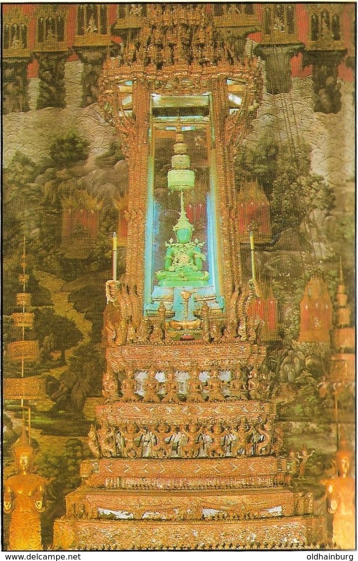 1689q: Postkartenfolder Grand Palace Emerald Buddha Temple Bangkok, 12 Cards - Thailand