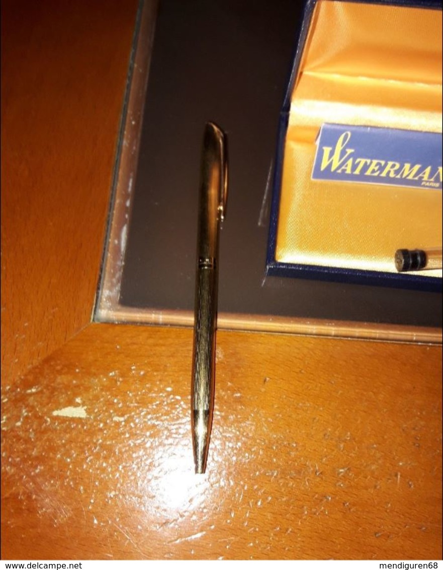 FRANCE WATERMAN 1960 STYLO BILLE 2 MICRONS PLAQUÉ OR  IMPECCABLE- PEN 2 MICRON GOLD PLATE IMPECCABLE - Federn