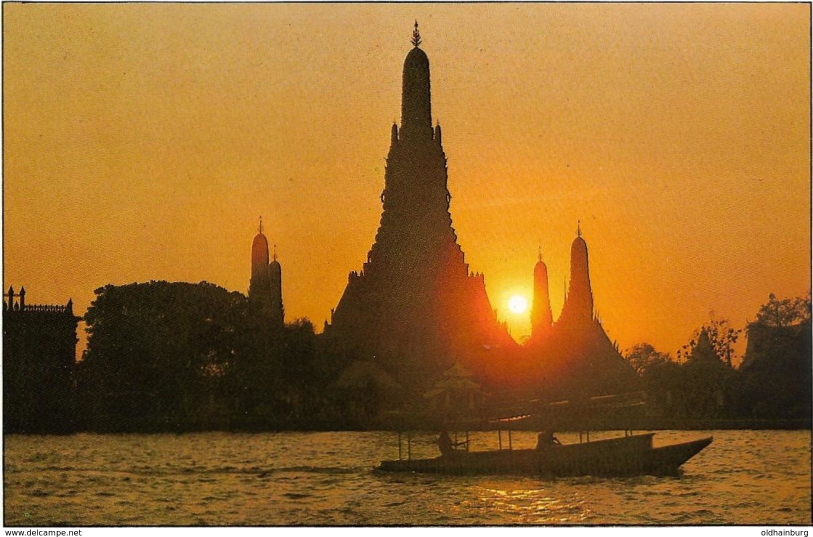 1689r: Postkartenfolder Wat Arun (temple of drawn) Bangkok, 12 cards