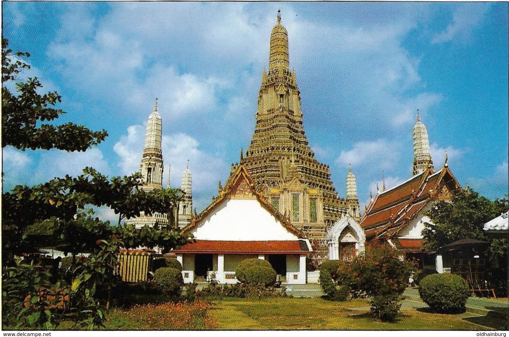 1689r: Postkartenfolder Wat Arun (temple of drawn) Bangkok, 12 cards