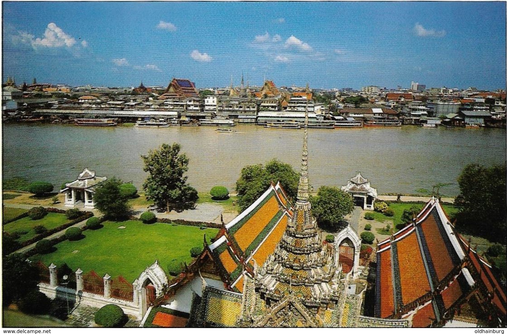 1689r: Postkartenfolder Wat Arun (temple of drawn) Bangkok, 12 cards