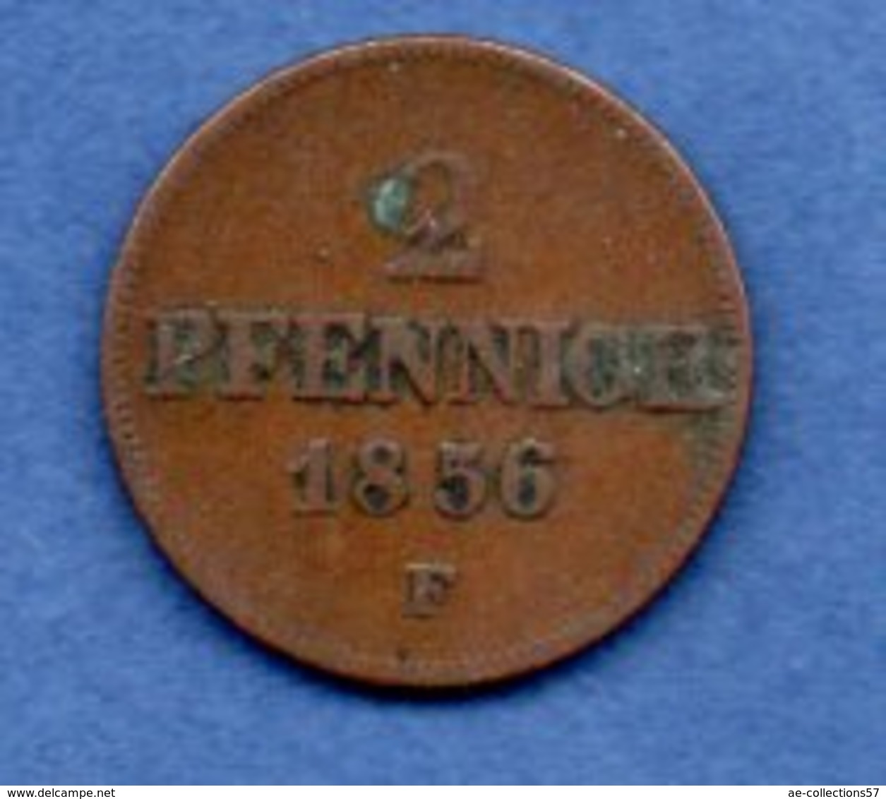 Saxe  -  2 Pfennige 1856 F  - Km # 1185  - état TB+ - Small Coins & Other Subdivisions