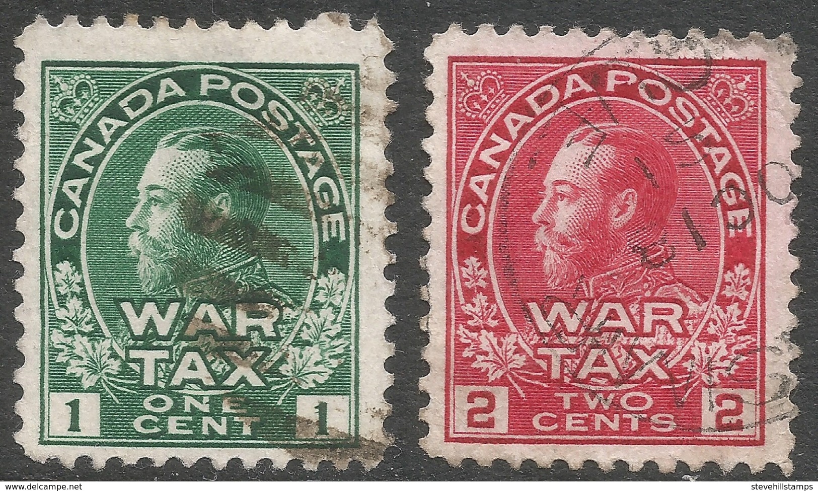 Canada. 1915 War Tax. 1c, 2c Used. SG 228-229 - Kriegssteuermarken