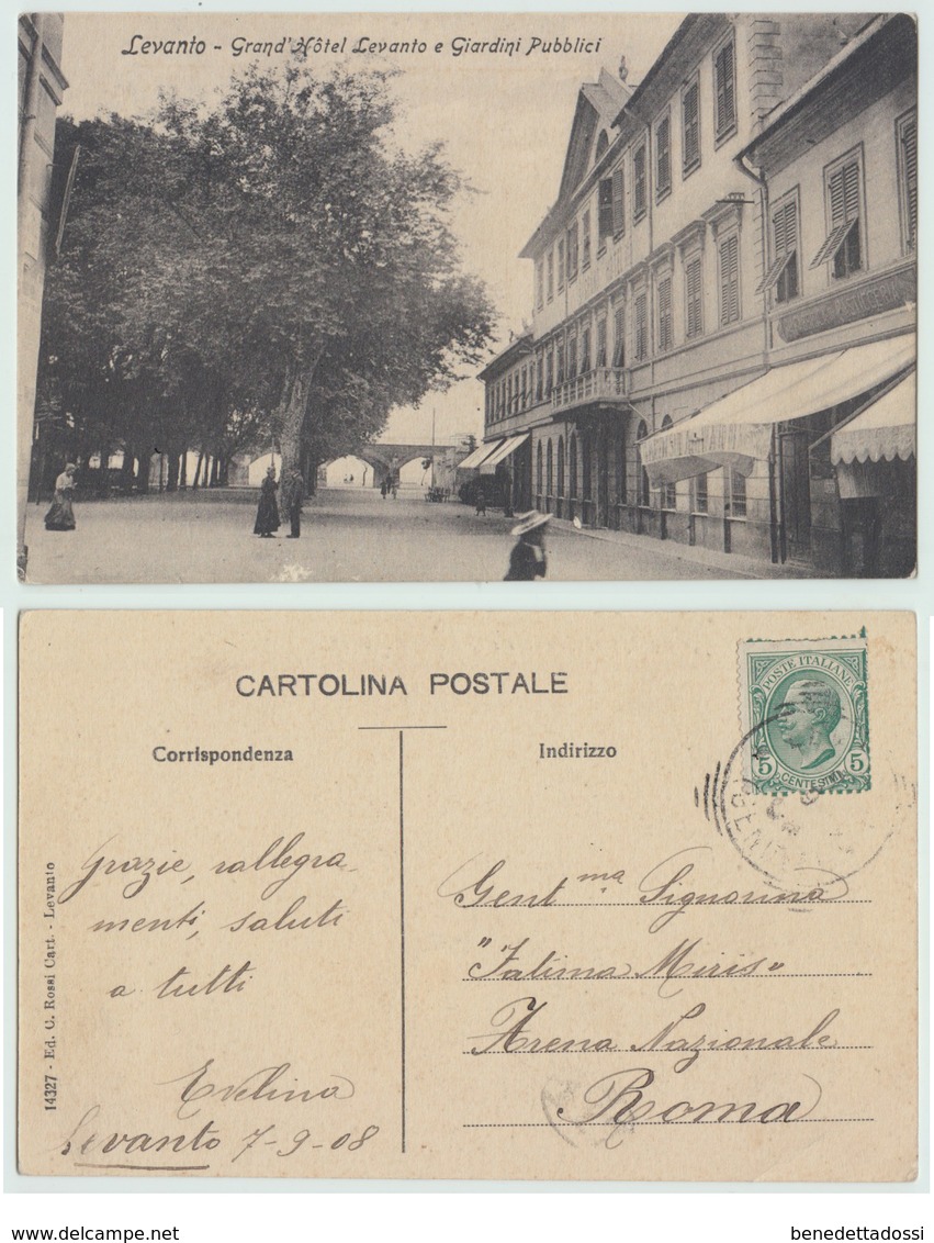 Levanto - Grand' Hotel Levanto E Giardini Pubblici, 1908 - Altri & Non Classificati