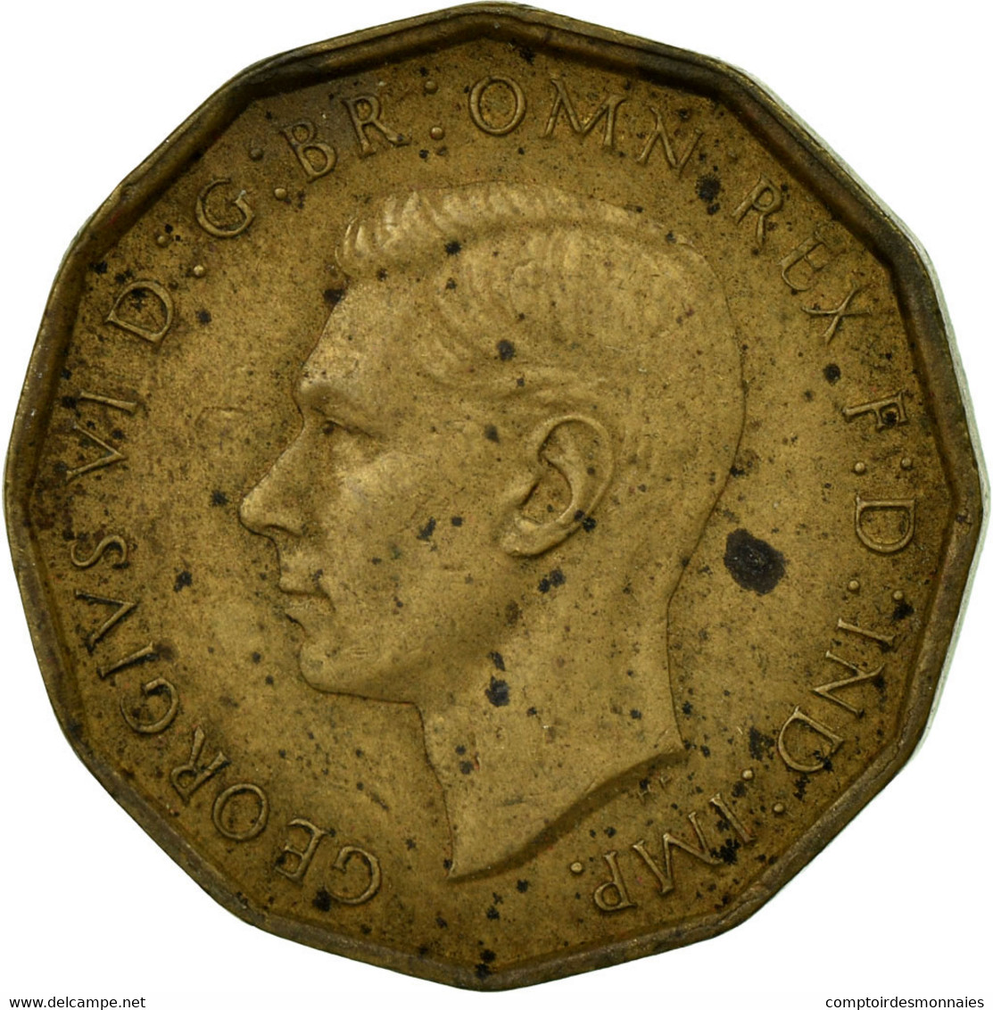 Monnaie, Grande-Bretagne, George VI, 3 Pence, 1943, TB, Nickel-brass, KM:849 - F. 3 Pence