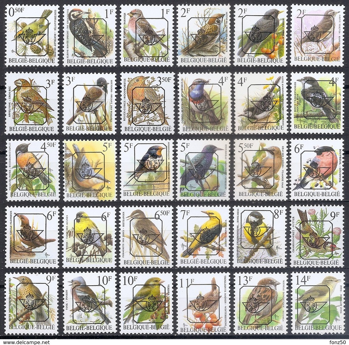 BELGIE * Buzin  PRE * Volledige Reeks  30 Stuks * Postfris Xx * - 1985-.. Oiseaux (Buzin)