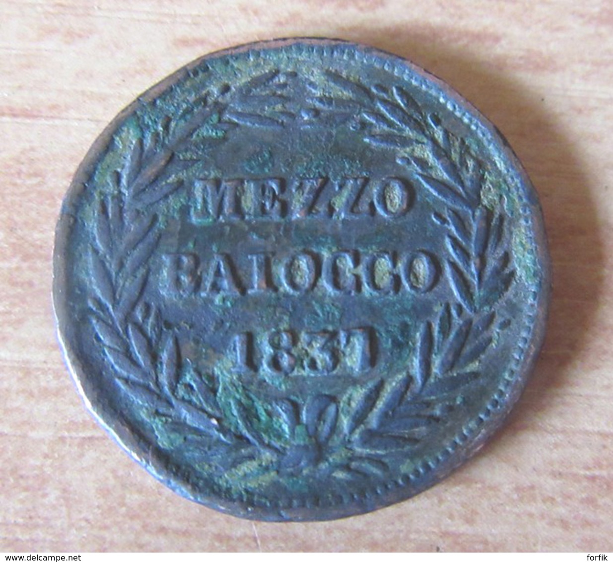Vatican - Monnaie Mezzo Baiocco 1837 B - TTB - Vatican