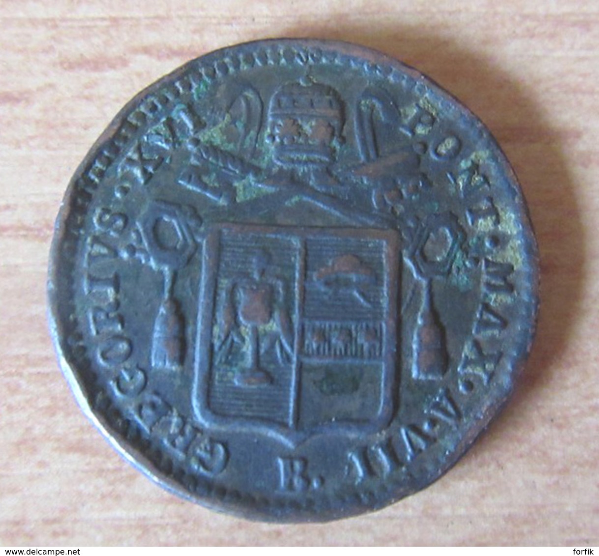 Vatican - Monnaie Mezzo Baiocco 1837 B - TTB - Vatican