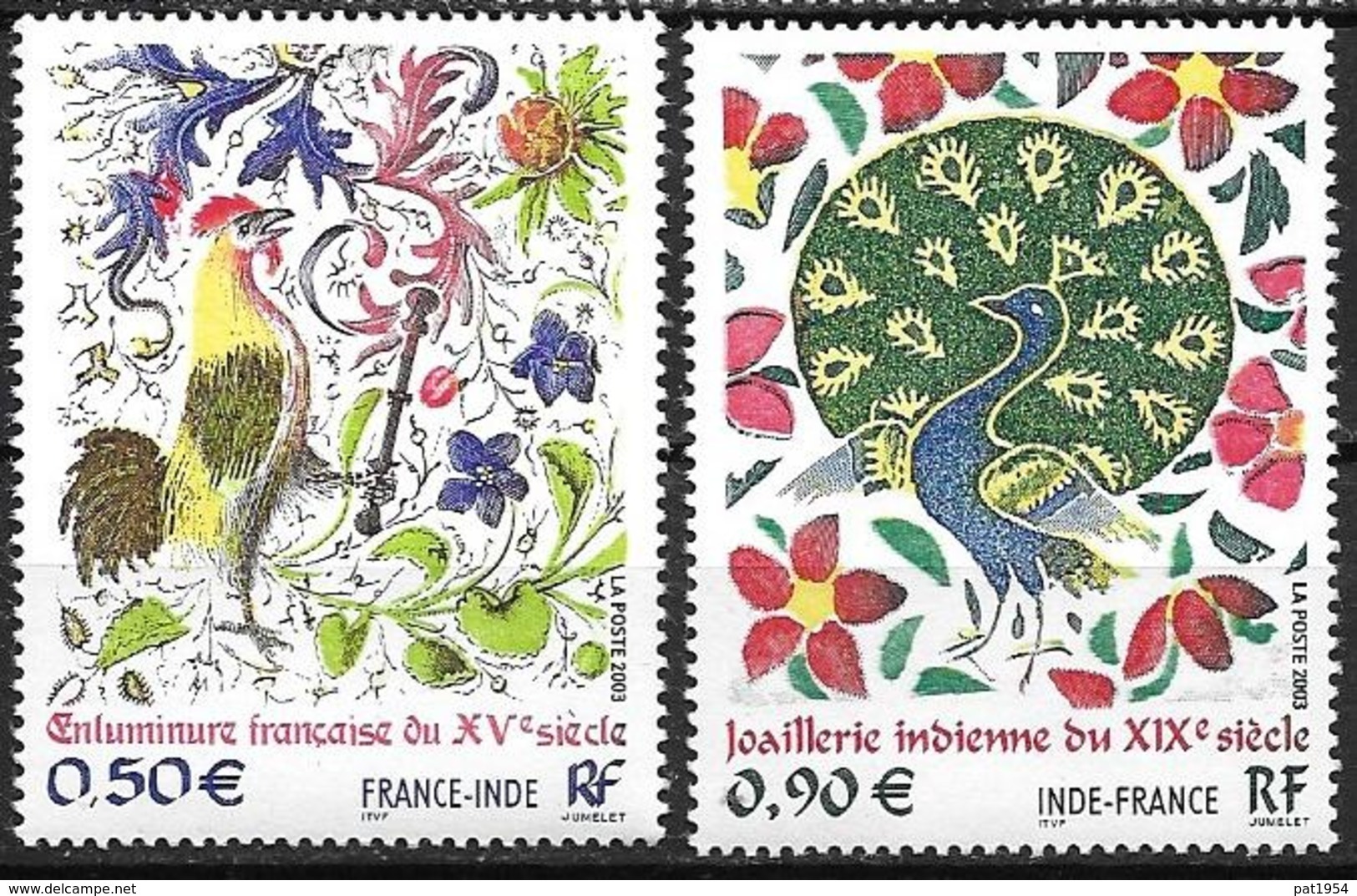 France 2003 N° 3629/3630 Neufs France Inde à La Faciale - Unused Stamps