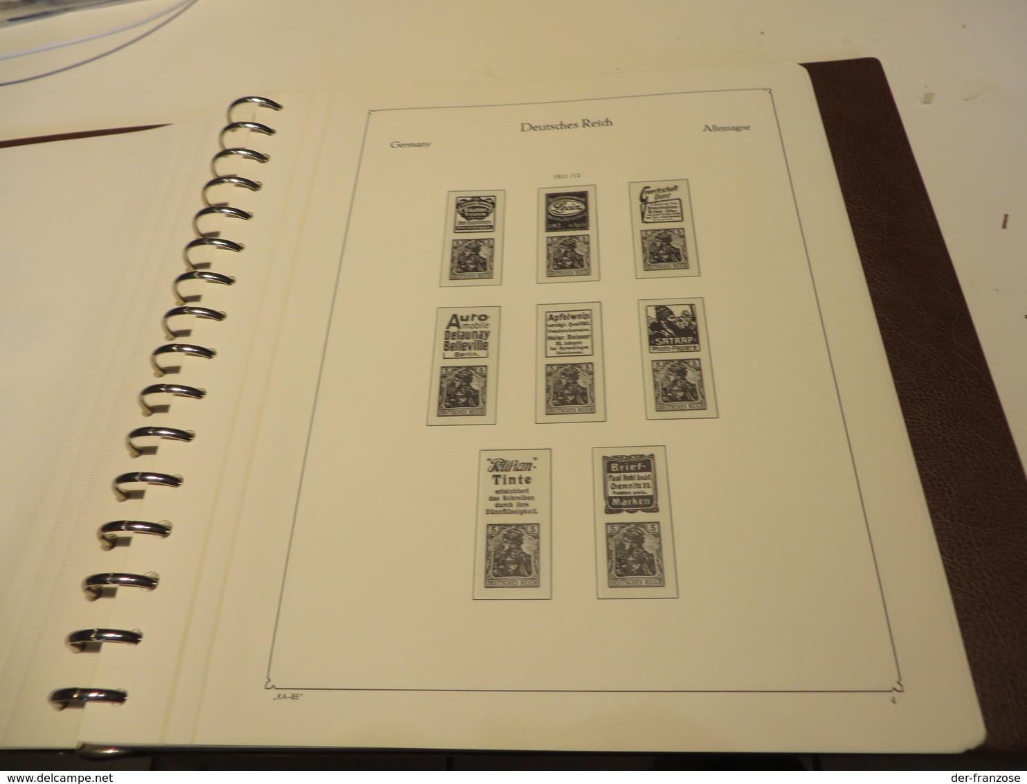 DEUTSCHES - REICH  KABE - VORDRUCKSEITEN für ZUSAMMEMDRUCKE, MARKENHEFTCHENBOGEN, R.- MARKEN im BINDER