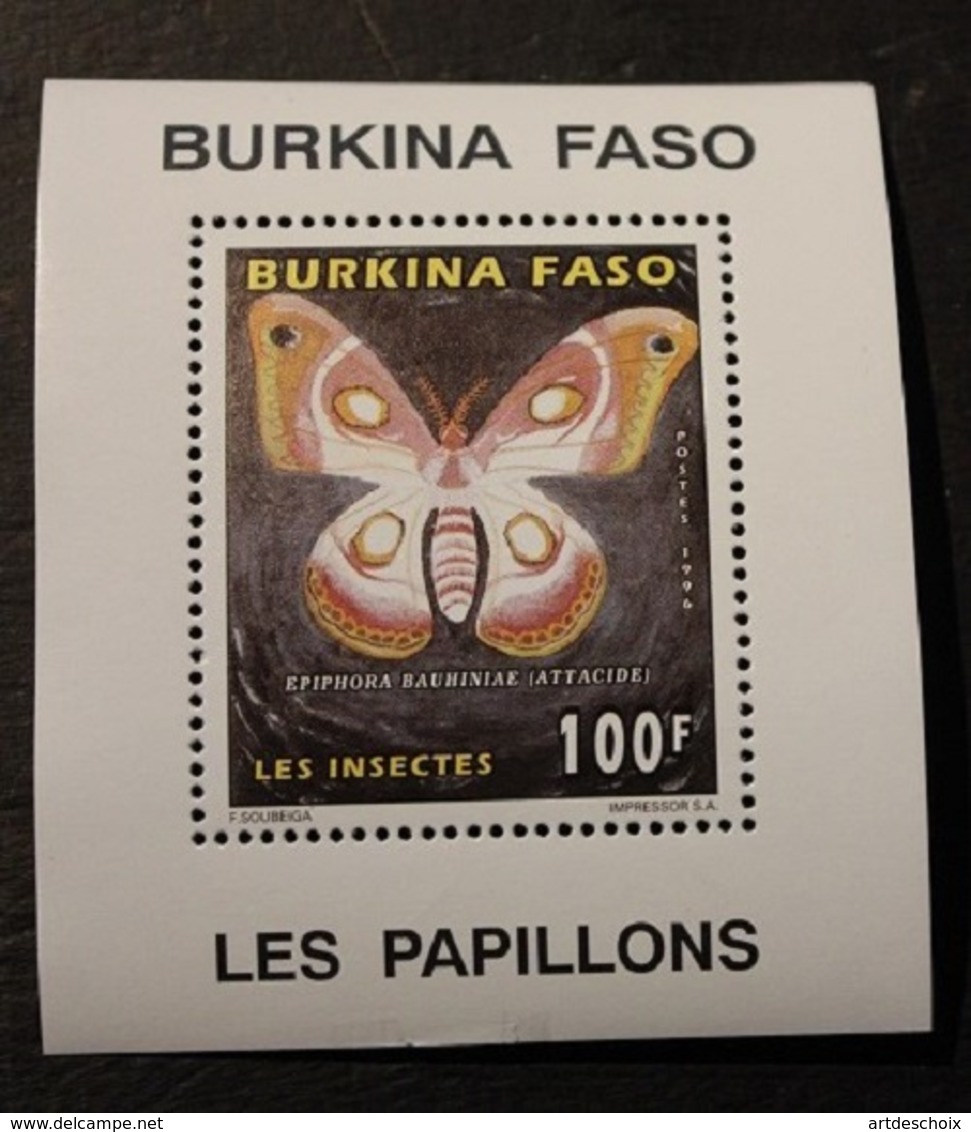BURKINA FASO BLOC    PAPILLON  NEUF 1995 - Burkina Faso (1984-...)