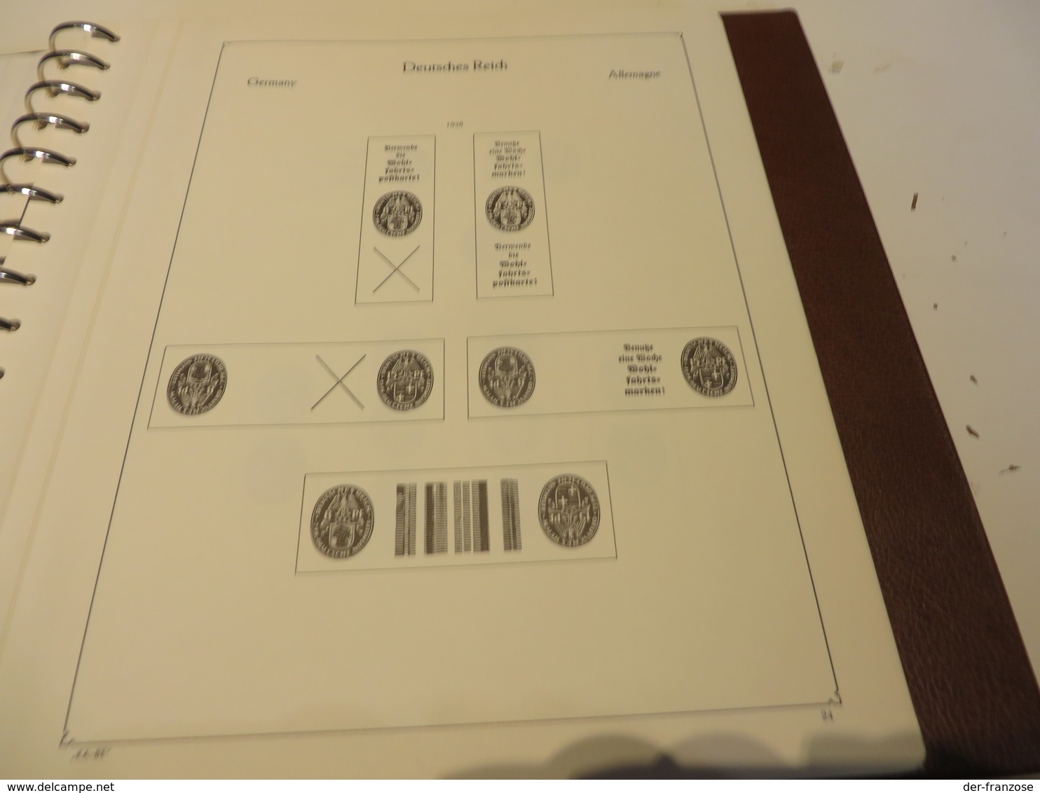 DEUTSCHES - REICH  KABE - VORDRUCKSEITEN für ZUSAMMEMDRUCKE, MARKENHEFTCHENBOGEN, R.- MARKEN im BINDER