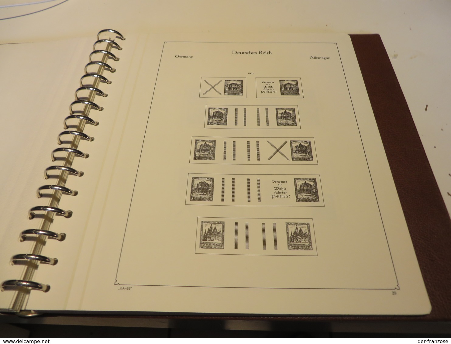 DEUTSCHES - REICH  KABE - VORDRUCKSEITEN für ZUSAMMEMDRUCKE, MARKENHEFTCHENBOGEN, R.- MARKEN im BINDER